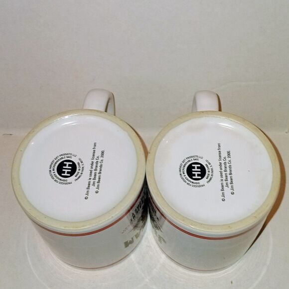 Vintage Jim Bean Bourbon Ceramic Coffee Cup-Set Of 2-2000-Double Sided-10 oz - Picture 6 of 8